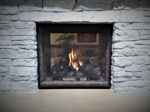 fireplace in lobby of First Church of Christ, Scientist, Salem, Oregon